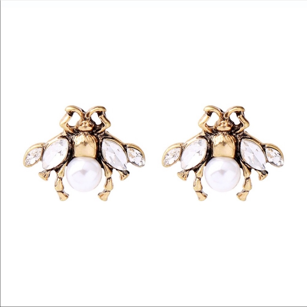 Crystal Bug Earrings - Picture 2 of 2